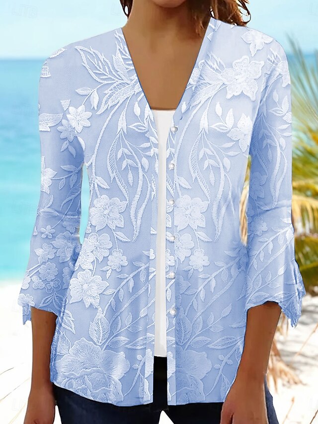 Women's T Shirt Print Floral Graphic Elegant Stylish Casual