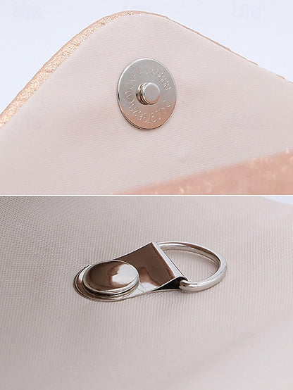 – with Pleated Evening Glitter Bag Champagne Design Clutch