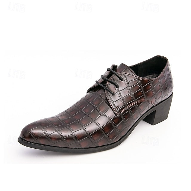 Pattern Red Leather – Crocodile Faux Shoes Men's