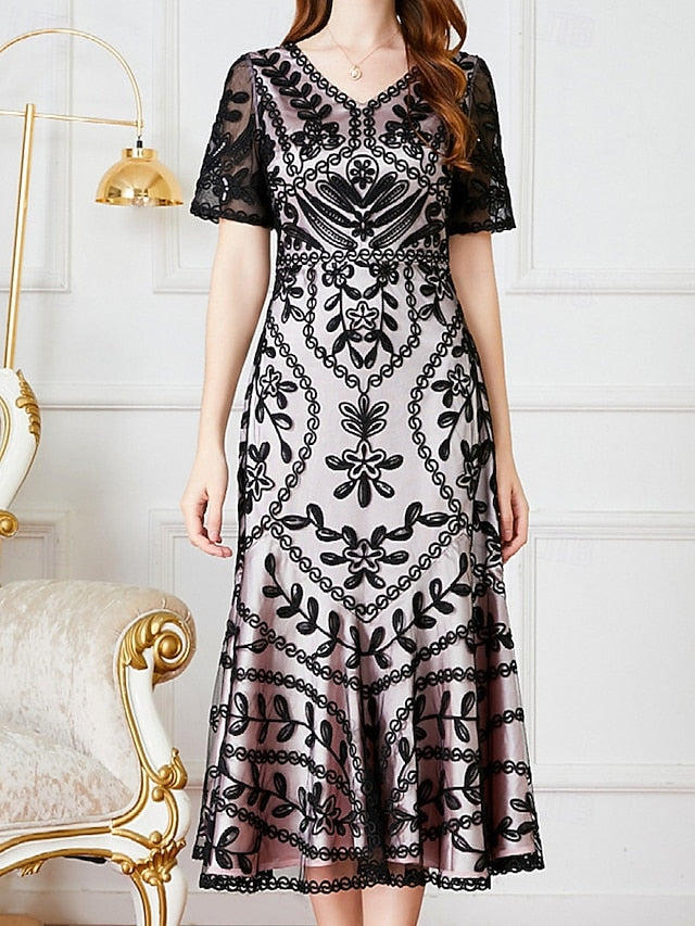 Mother Bride Elegant the Dress V A-Line Vintage of Party