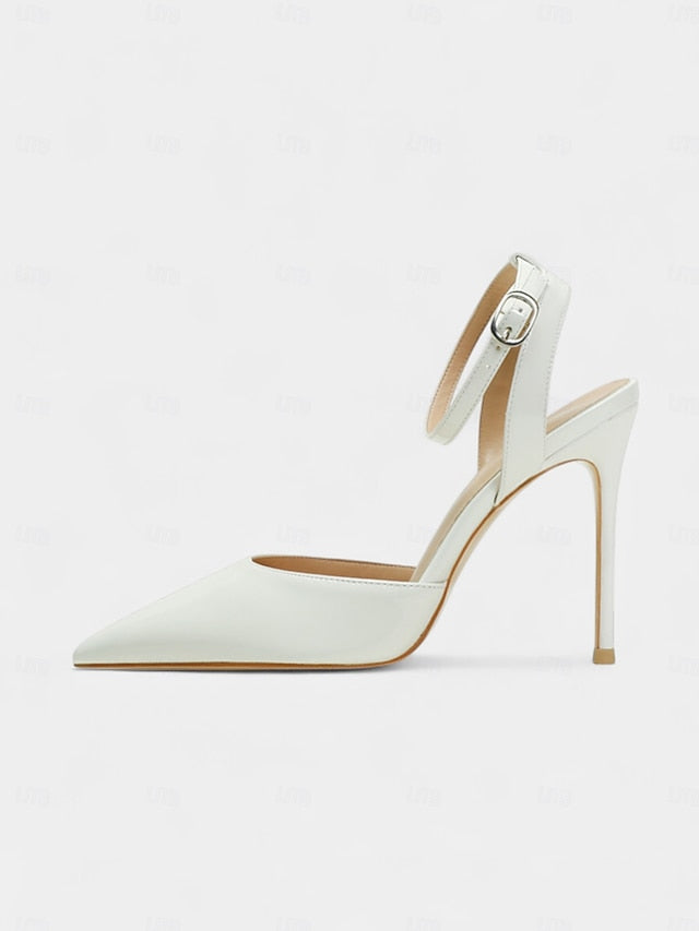 - Slingback Leather Stiletto Women's Nude Heels Patent