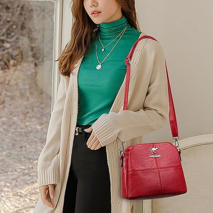 Leather Red Faux – Crossbody Bag Women's Small Minimalist