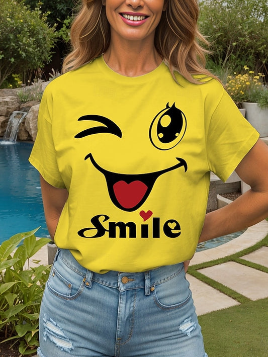 Women's T Shirt Print Heart Graphic Letter Vintage Stylish