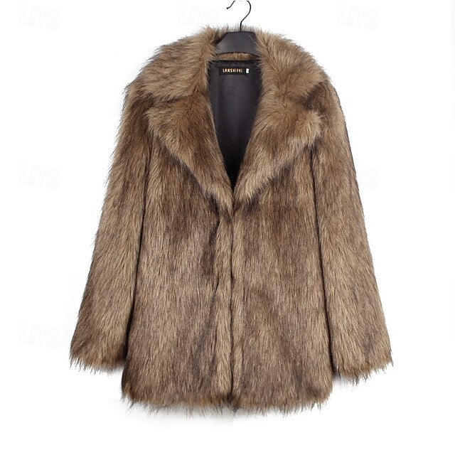 Women's Faux Comfortable Fur Furs Coat Warm