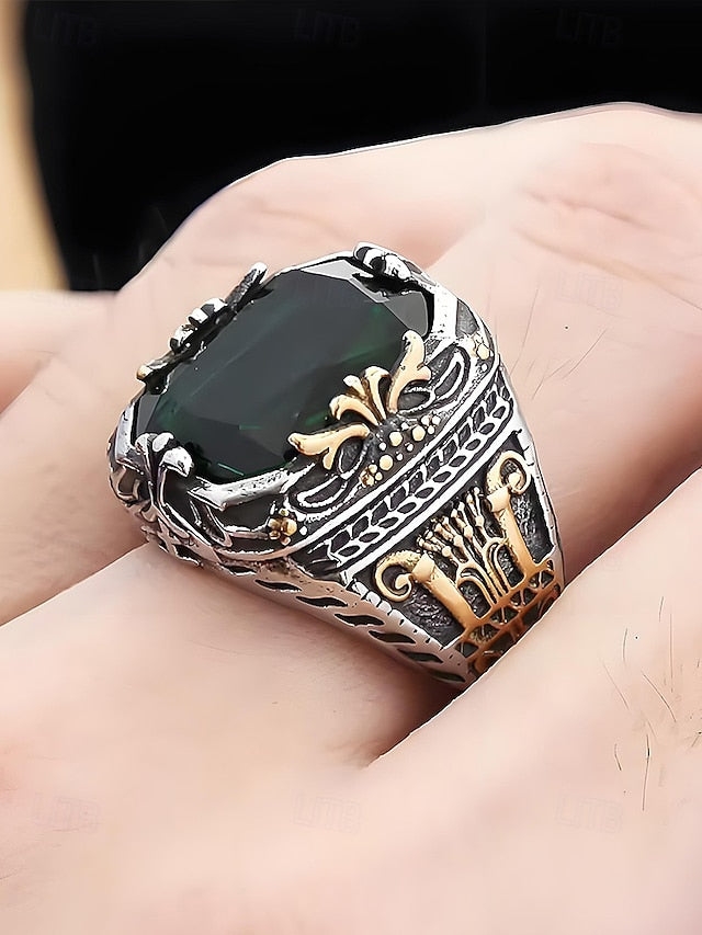 Gemstone Men's Ring Alloy