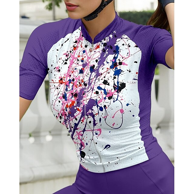 Women's Cycling Jersey Graphic Polka Dot Gradient Short