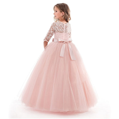Kids Flower Prom Dress Girl Lace Years Princess 3-13