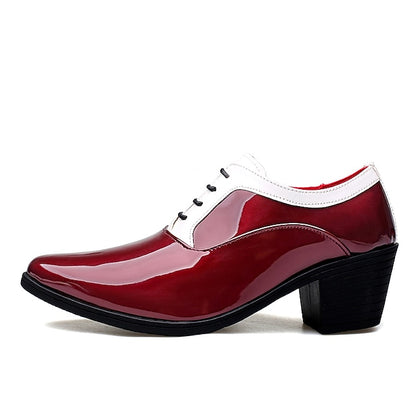 Shoes Patent Men's and Leather Faux Red White – Oxford
