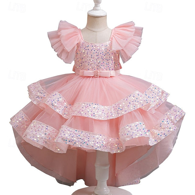 Party Sequin Dress Kids Wedding Special Girls' Sleeveless