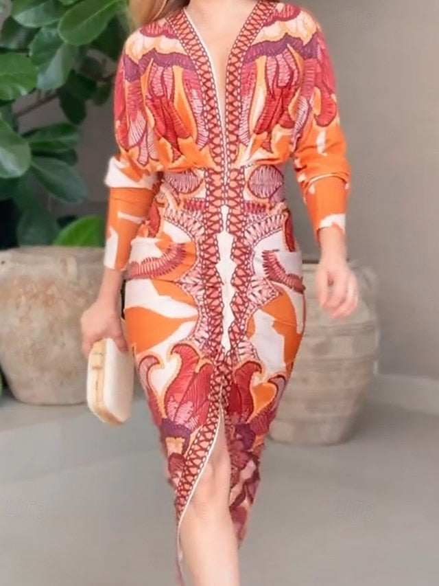 Women's Midi Dress Sheath Dress Boho Dress Elegant Fashion