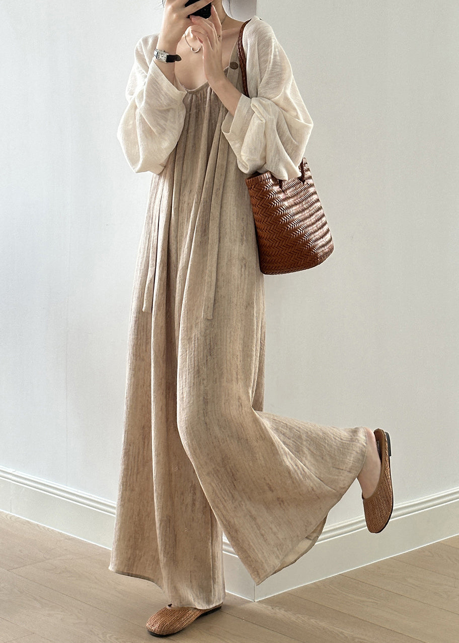 Sleeveless Button Jumpsuit Linen Women Pockets