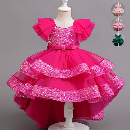 Dress Sleeveless Kids Sequin Special Wedding Girls' Party