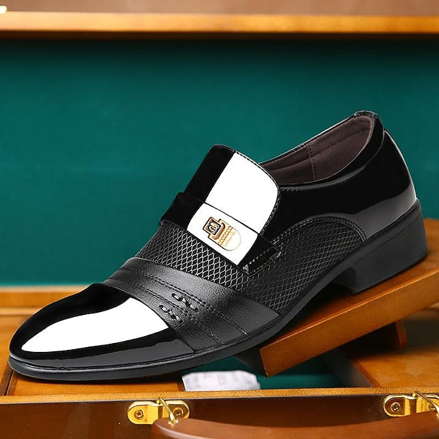 Dress Formal Slip-On Faux Loafers Patent – Leather Men's