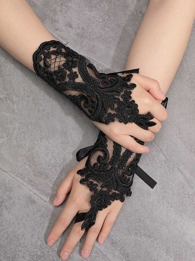 Gloves Fingerless Vintage Bridal Elegant – White Lace Wedding