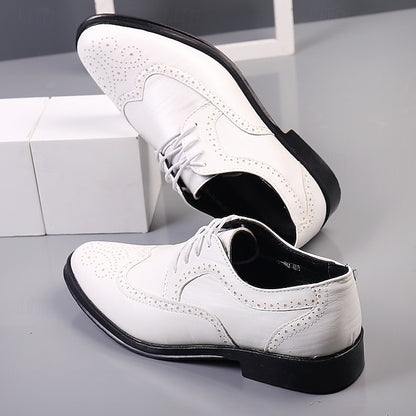 Formal Brogue - Men's White Oxford Shoes Classic