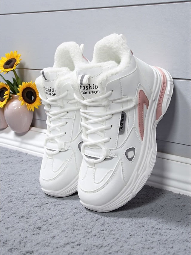 Women's Casual Winter Sneakers with Faux Fur Lining -