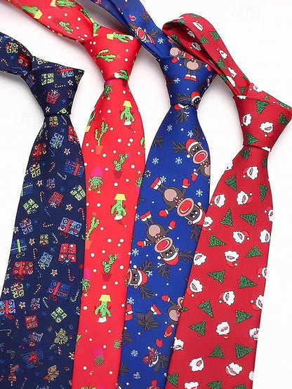 Silk Christmas Fun – Polyester Santa and Tie Tree Men's