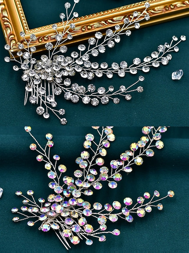 – Rhinestone Flower Hair and Bridal Crystal Elegant Accessory