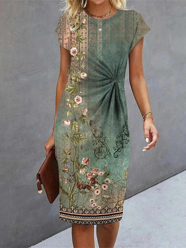 Women's Midi Dress Floral Dress Summer Dress Print Dress