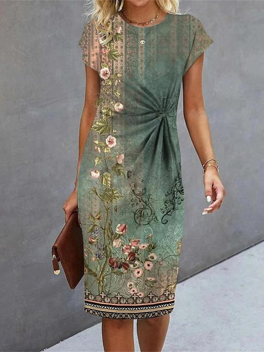 Women's Midi Dress Floral Dress Summer Dress Print Dress