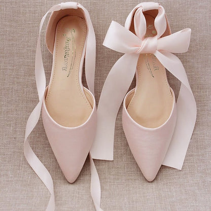 Ballet Tie Flats Satin Comfortable Women's Ribbon –
