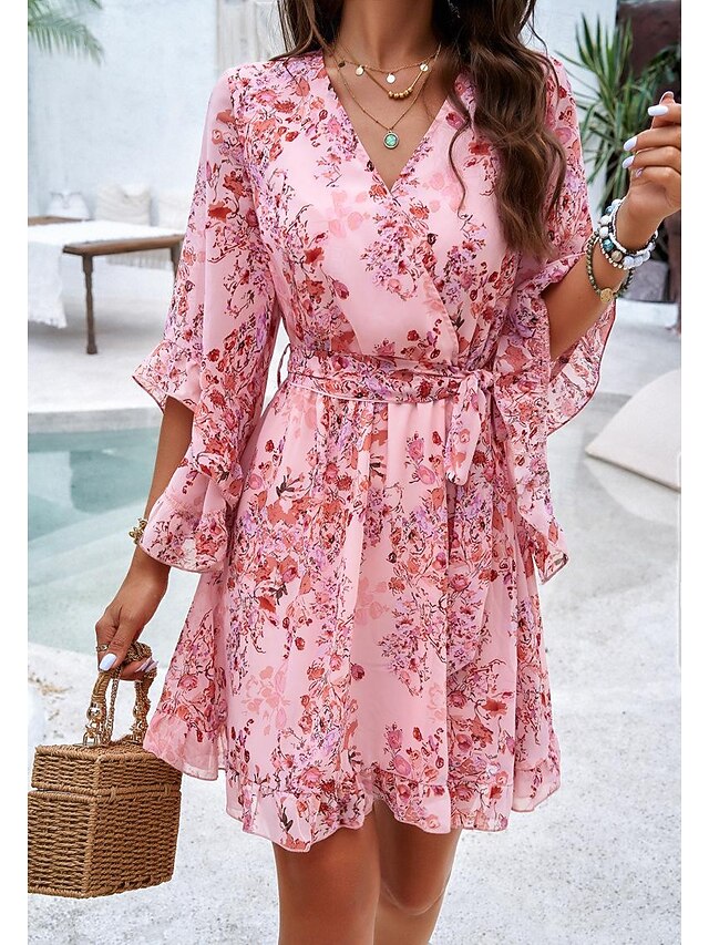 Women's Casual Dress Sheath Dress Sundress Rose 3D Print