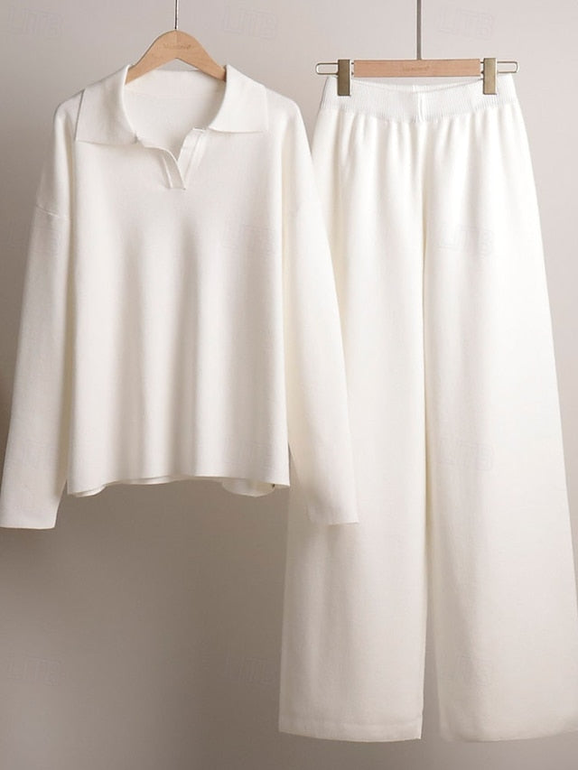 Women's Pants Sets Bolero Top Long Sleeve Shirt Collar