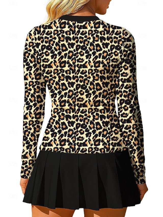 Women's Animal Leopard Tops Shirt Sport Shirt Golf Polo