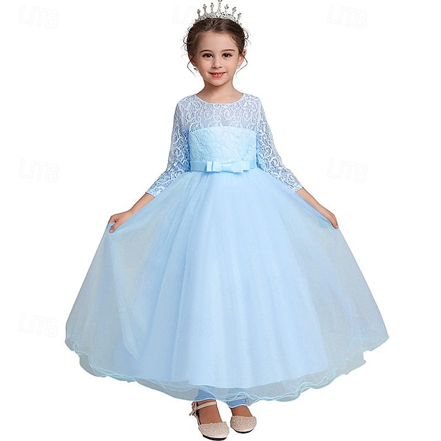 Girls' Sleeve Wedding Girl Dress Flower Half Kids