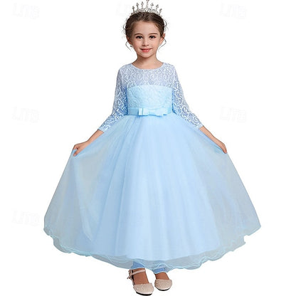 Girls' Sleeve Wedding Girl Dress Flower Half Kids