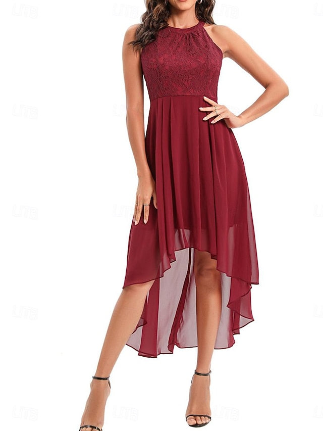 Women's Midi Dress Chiffon Dress A Line Dress Elegant