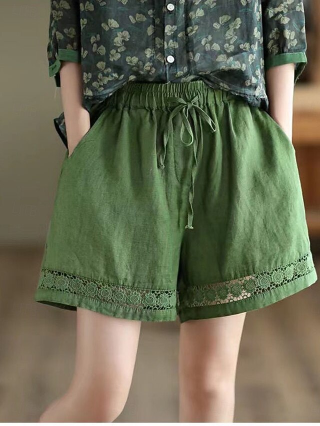 Women's Cotton Linen Shorts Summer Shorts Beach Shorts