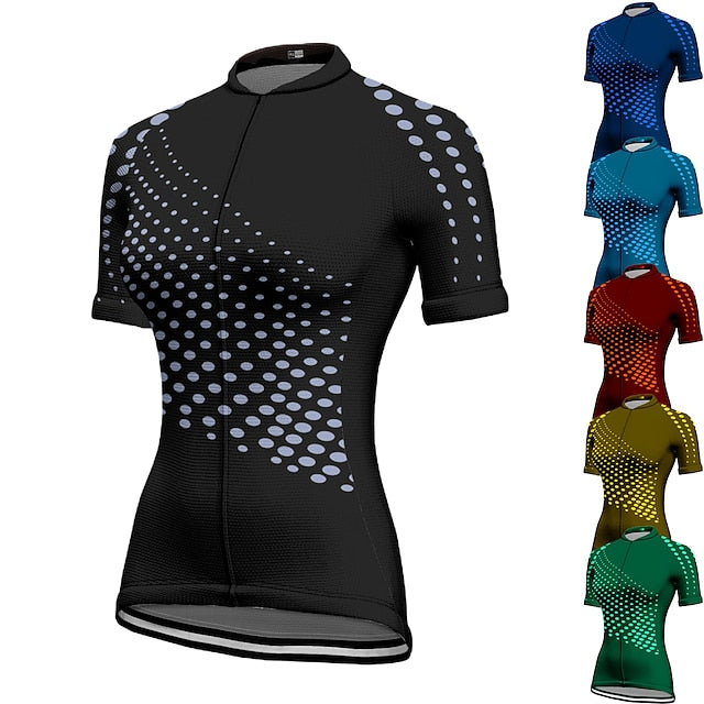 Women's Cycling Jersey Polka Dot Patterned Short Sleeve