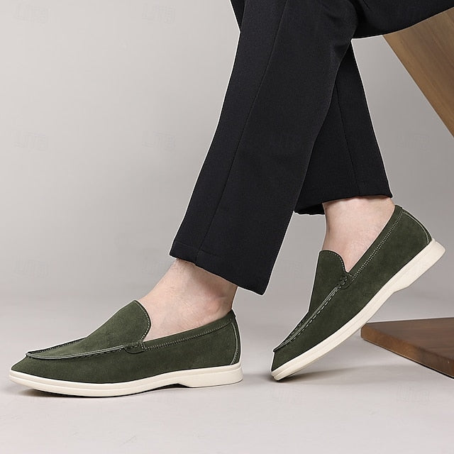 Blue Slip-On Loafers Light Men's Faux Casual – Breathable