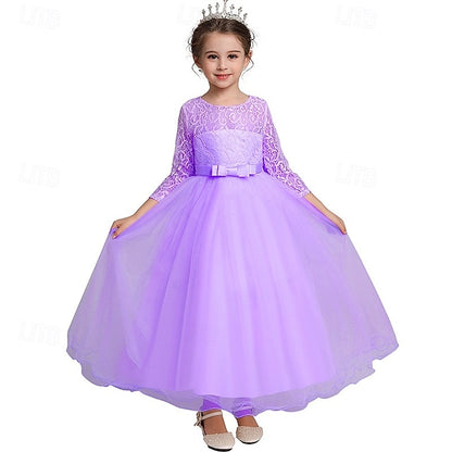 Girls' Sleeve Wedding Girl Dress Flower Half Kids
