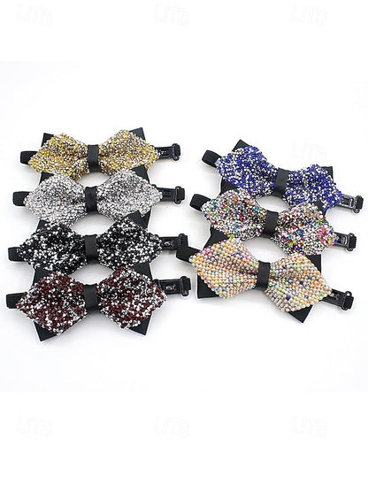 Sequins Tie Christmas Polyester – Bow Men's Sparkling