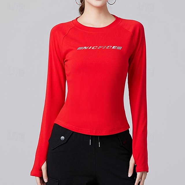 Women's Running T-Shirt Gym Shirt Sports Top Long Sleeve