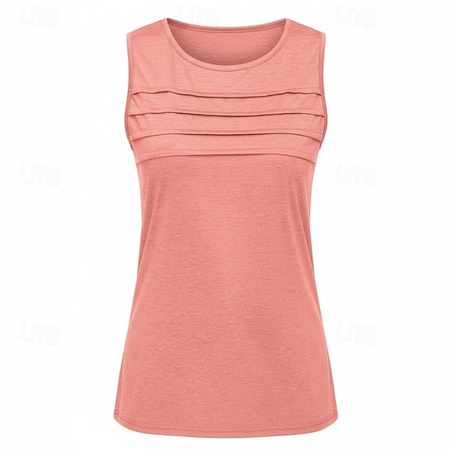 Multi Packs 3pcs Female Round Neck Sleeveless black+white+green