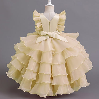 Floral Kids Girls' Party Dress Asymmetrical