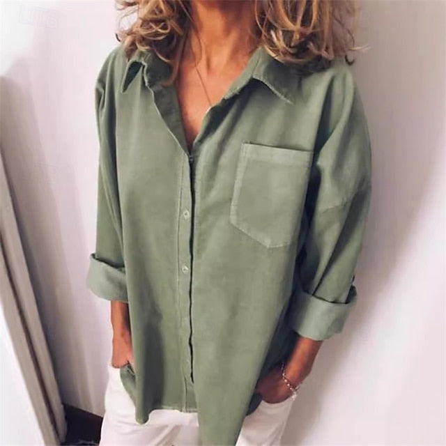 Women's Shirt Linen Shirt Faux Cotton Linen Plain Daily