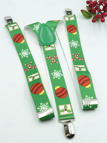 with Men's Christmas Suspenders Snowman