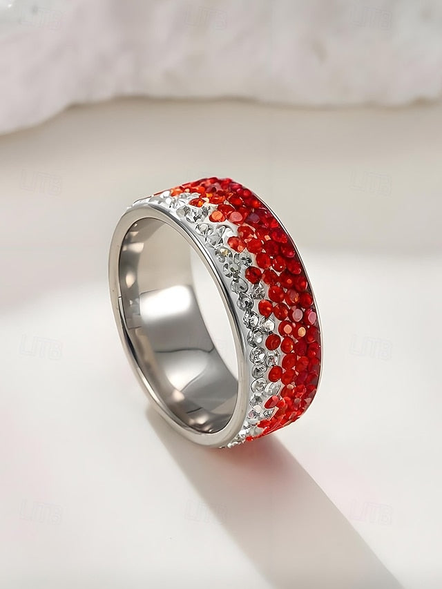 Christmas Men's Stainless Stylish – Red Ring Steel