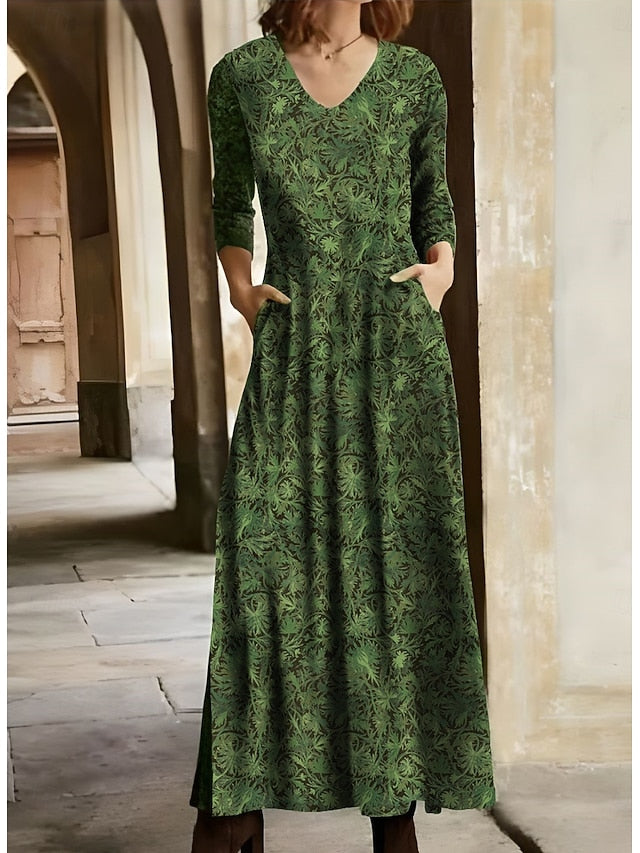 Women's Winter Dress T Shirt Dress Tee Dress Floral Tribal