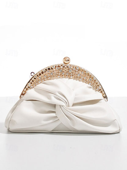 Bag Rhinestone Leather Evening Faux Clutch – Women's