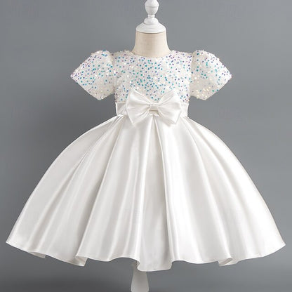 Sequin Short Girls' Toddler Wedding Sleeve Party Dress