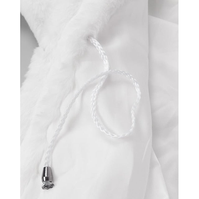 Jacket Coat Long Women's Black Sherpa Faux White Fur