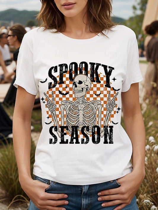 Women's T Shirt Skulls Graphic Cat Vintage Stylish Classic
