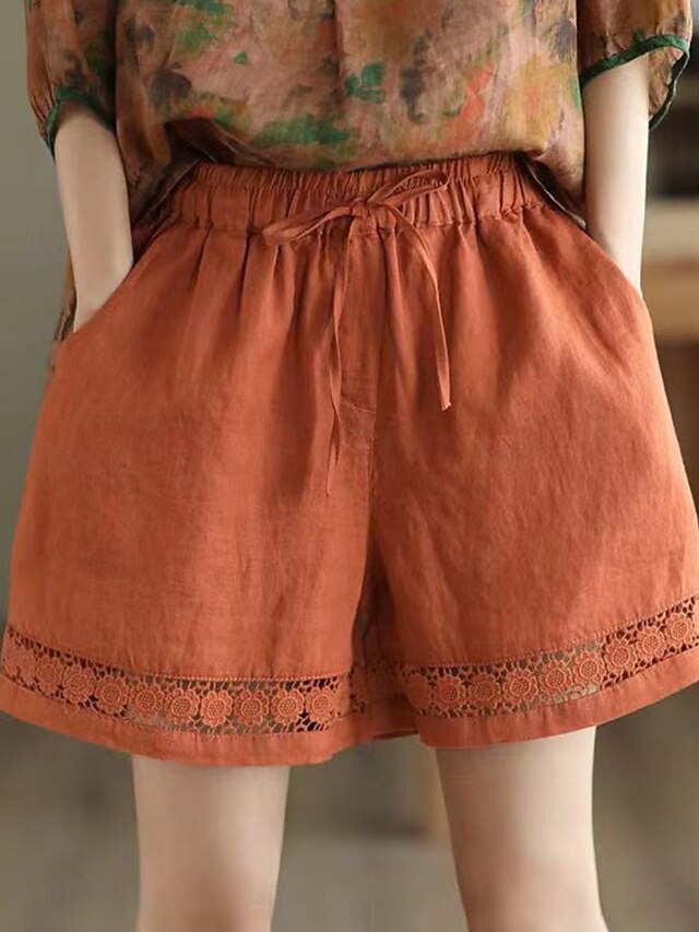 Women's Cotton Linen Shorts Summer Shorts Beach Shorts