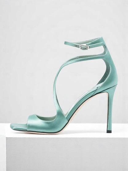 Crisscross Elegant Heels Satin Women's - Lavender Stiletto