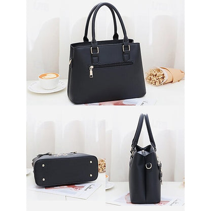 Faux Women's Handbag Embroidery Floral with Leather Green